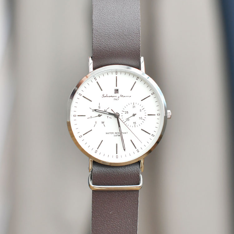 マルチカレンダー本革ベルト腕時計の商品リンク