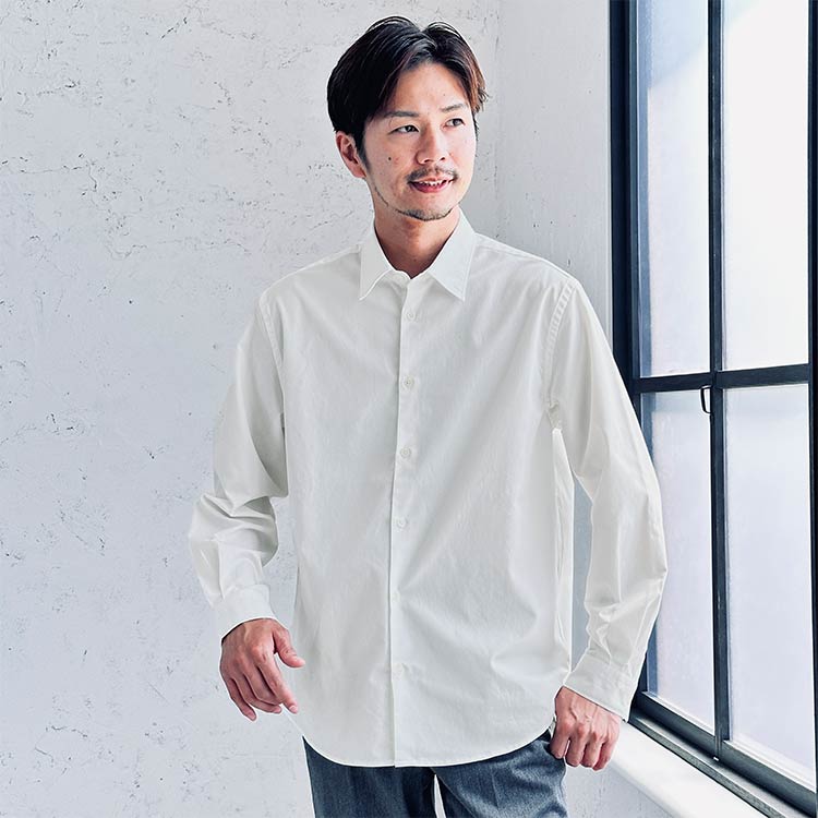 シャツ/ブラウス(長袖/七分)白シャツ