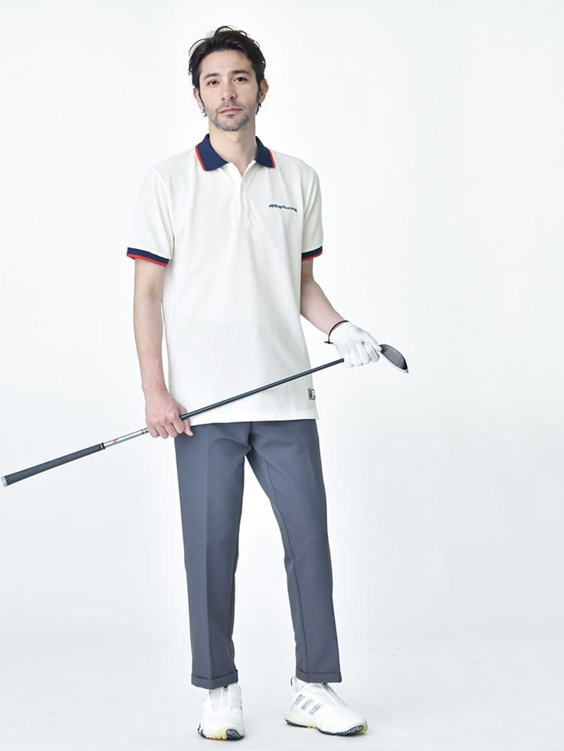 ゴルフポロシャツと接触冷感パンツのコーデ